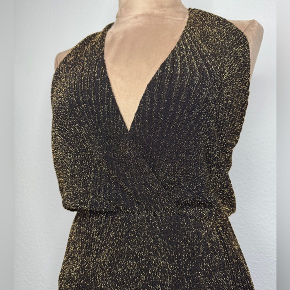 Nasty Gal Dresses & Skirts - Nasty Gal Black and Gold Halter Dress, Size Medium